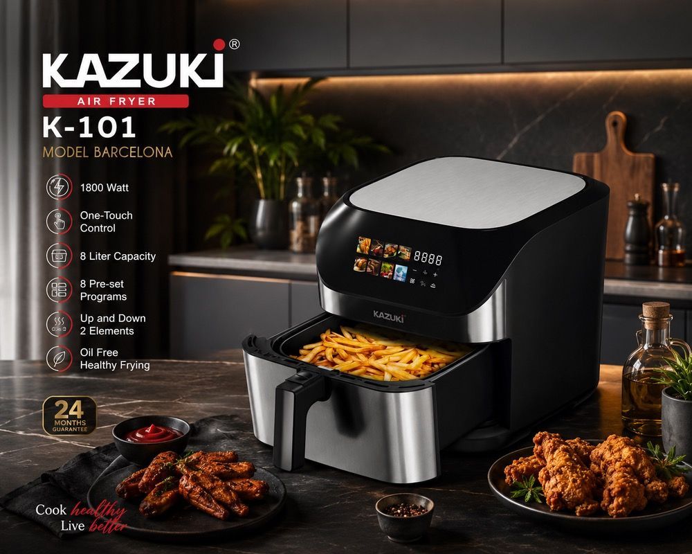 سرخ کن بدون روغن  کازوکی  کد 101 -K  پنل لمسی 8 لیتری ضمانت دار